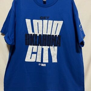 OKC Thunder 2025 Playoff T-Shirt Get Loud Oklahoma City in Blue size XL Unisex